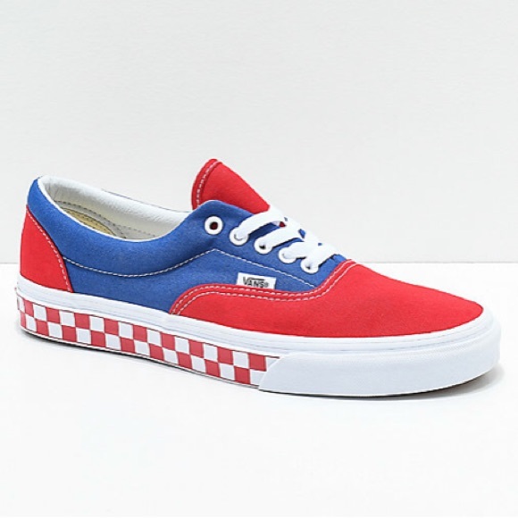 vans era red and blue
